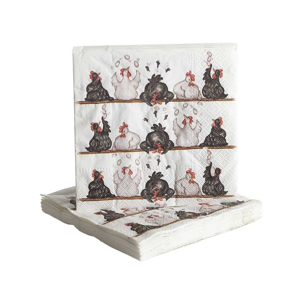 Produktbillede af Nääsgränsgården Papirserviet Høne 20stk 33x33cm i premium kvalitet