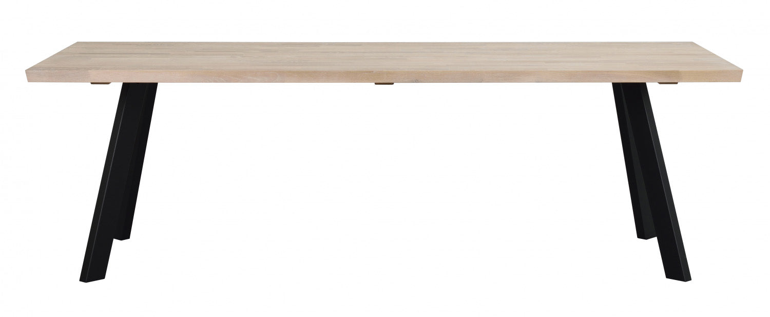 Produktbillede af ROWICO Fred plankebord hvidolieret eg og sort metal 240x100 i premium kvalitet