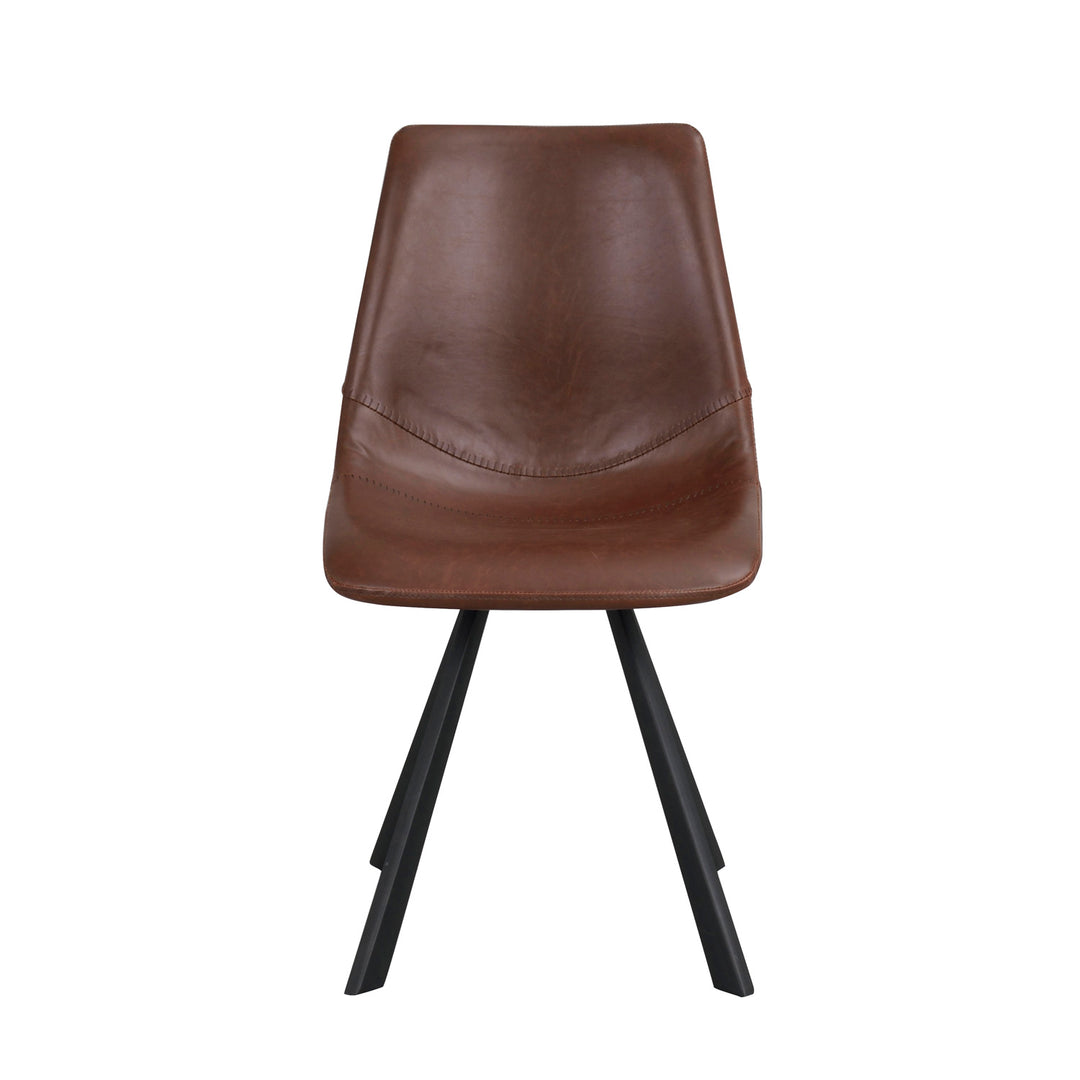 ROWICO Aubum spisebordsstol m. syninger cognac PU og sort metal