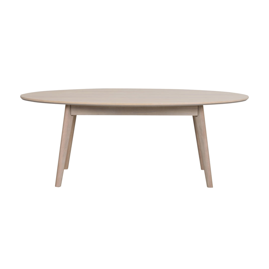 ROWICO oval Yumi sofabord hvidvasket egetræsfiner og eg 130x65