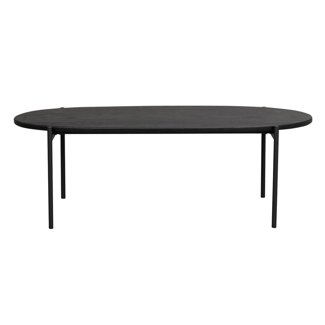 ROWICO oval Skye sofabord sort egetræsfiner og sort metal 120x60