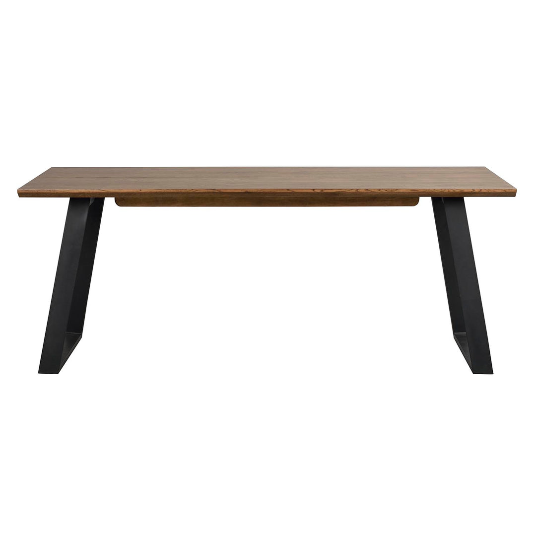 ROWICO Melville spisebord m. udtræk brun egetræ og sort metal 210x95