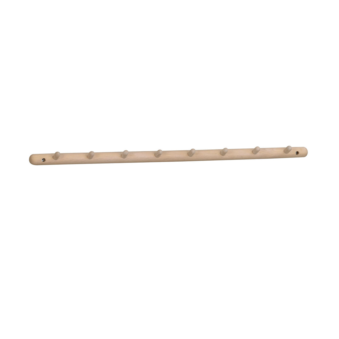 ROWICO rektangulær Milford knagerække m. 8 knager hvidvasket eg 80cm