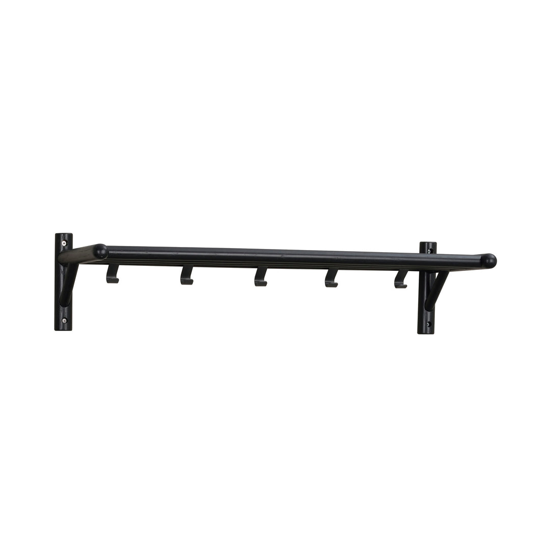 ROWICO rektangulær Milford hattehylde m. 5 knager sort eg og metal 80cm