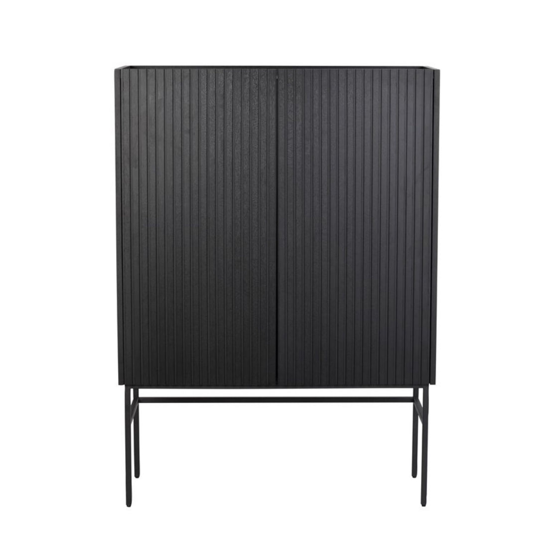 ROWICO Lancaster skab m. 2 låger sort træ og sort metal 100x40