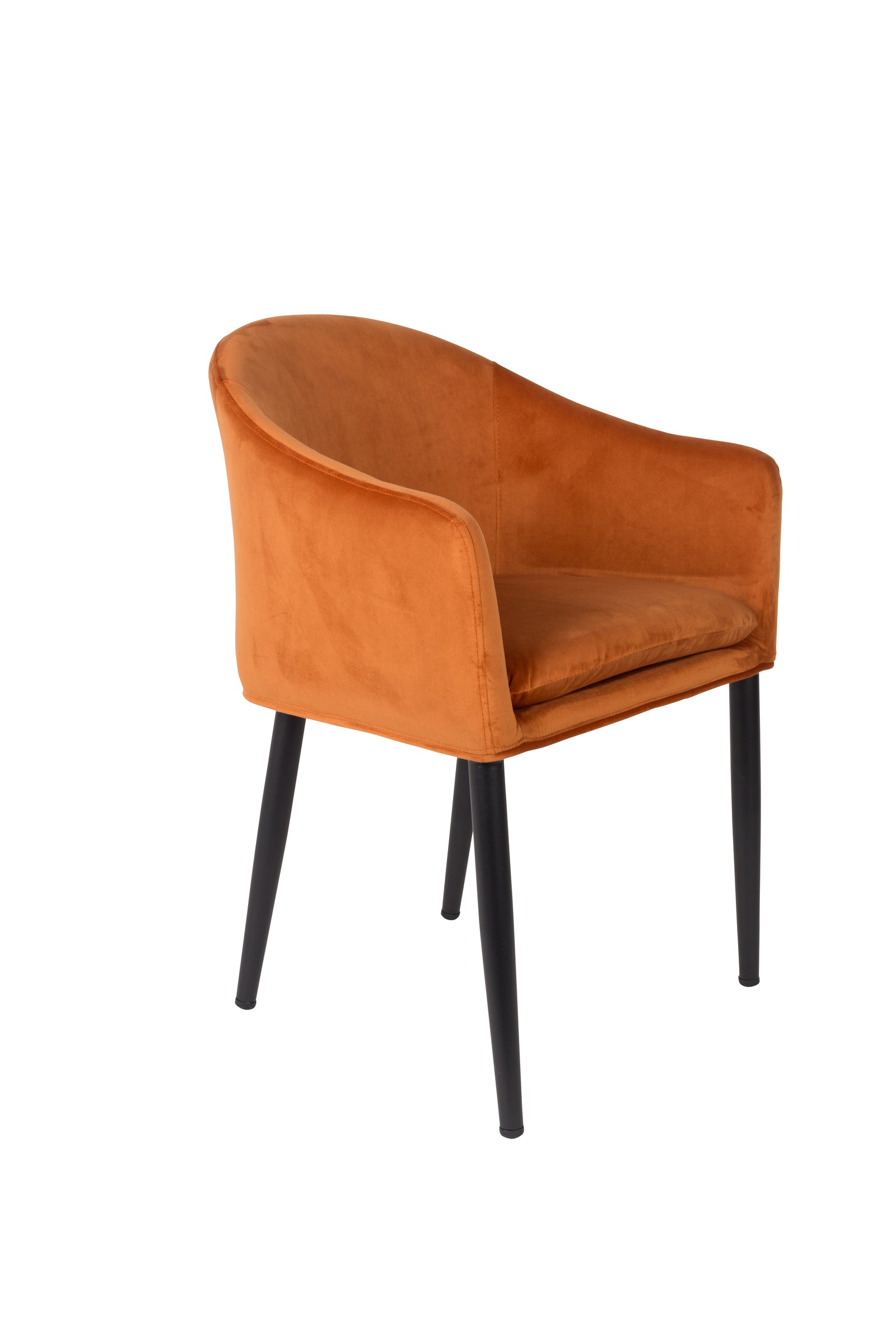 Produktbillede af WHITE LABEL LIVING Catelyn spisebordsstol m. armlæn orange stof og metal i premium kvalitet