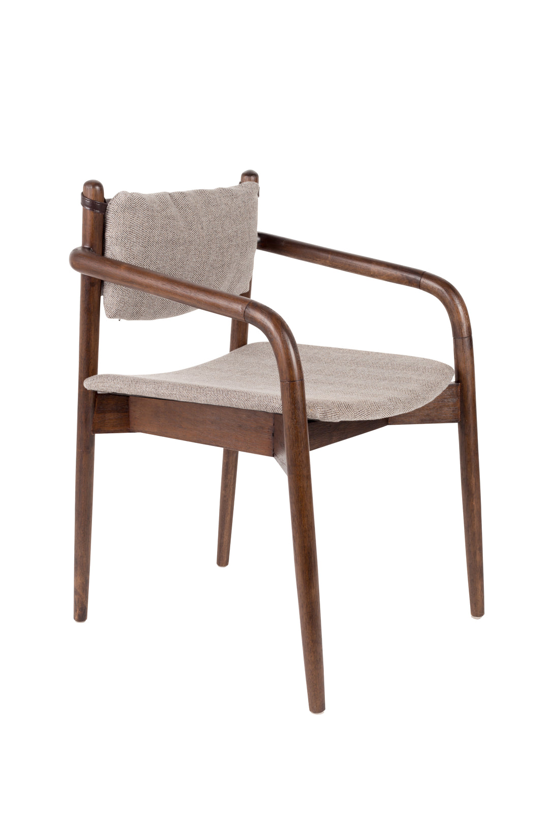 DUTCHBONE Torrance spisebordsstol m. armlæn brun polyester og brun træ