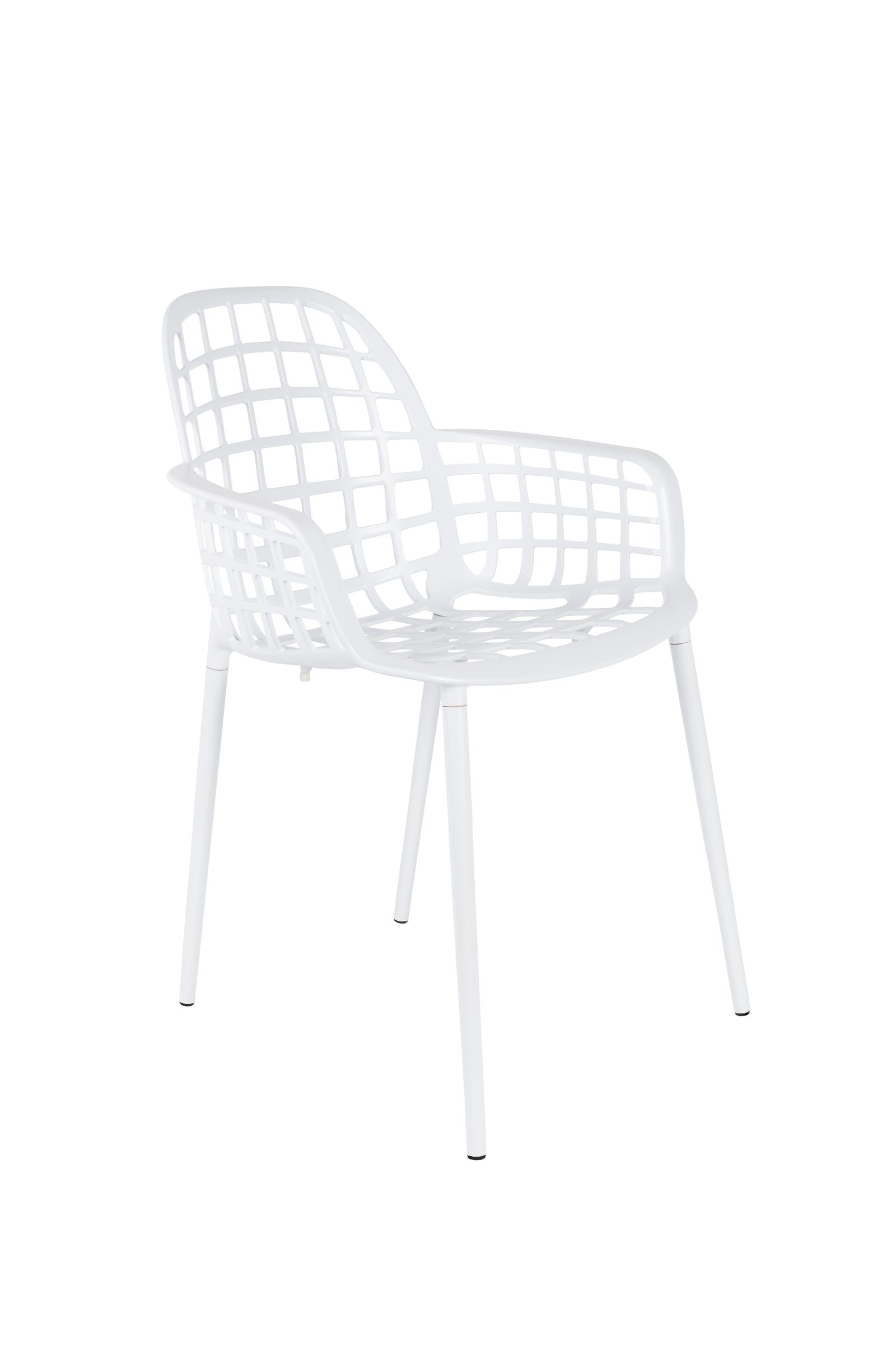 Produktbillede af ZUIVER Albert Kuip havestol m. armlæn stabelbar hvid aluminium i premium kvalitet