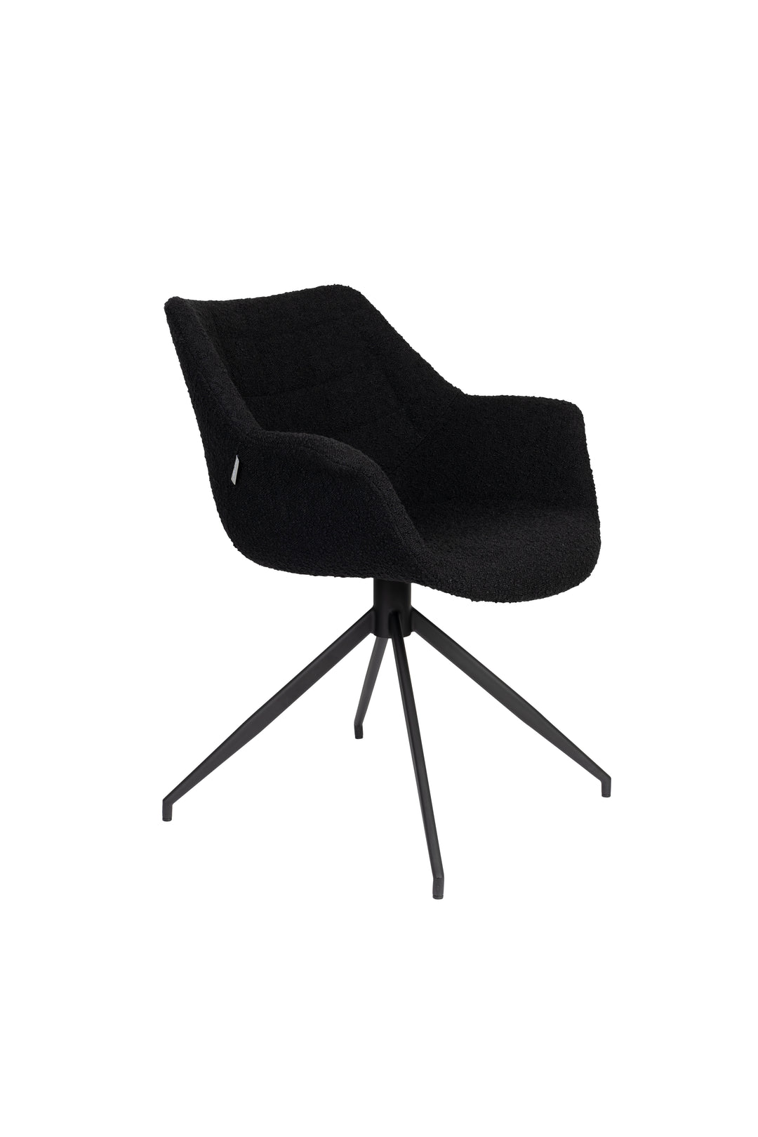 ZUIVER Doulton Swivel drejestol m. armlæn sort polyakryl/polyester og sort stål