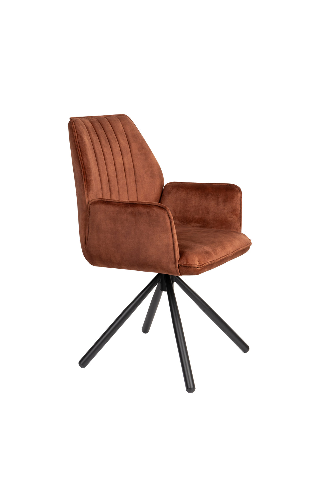 WHITE LABEL LIVING Jamie spisebordsstol m. armlæn rust polyester og metal