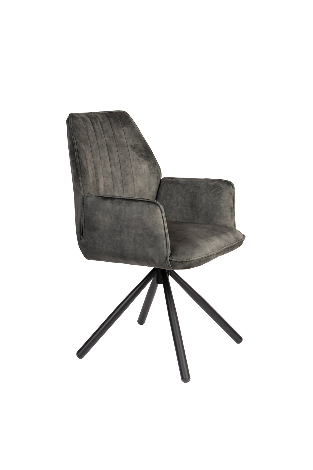 WHITE LABEL LIVING Jamie spisebordsstol m. armlæn mos polyester og metal