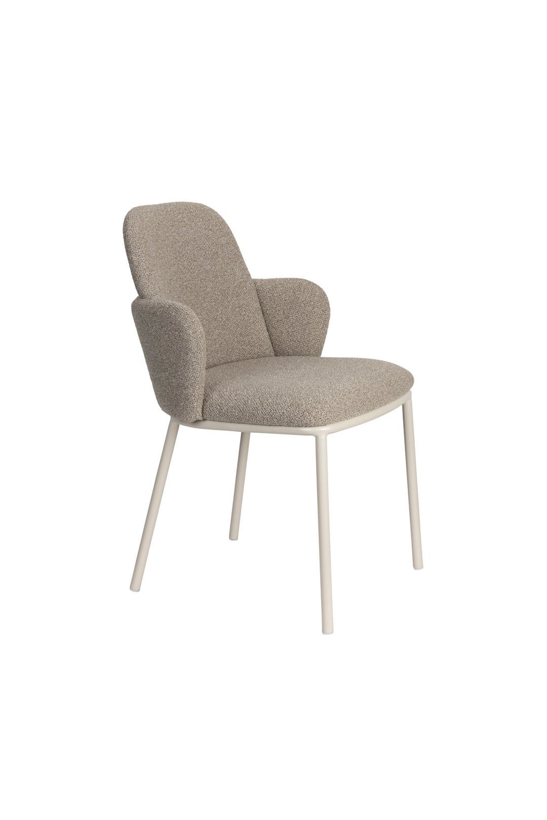 WHITE LABEL LIVING Jerrico spisebordsstol m. armlæn brun polyester og beige metal