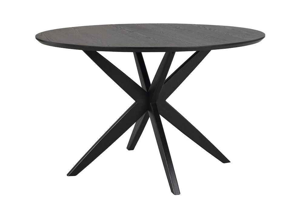 ROWICO Calverton spisebord rund sort egefiner og eg Ø120
