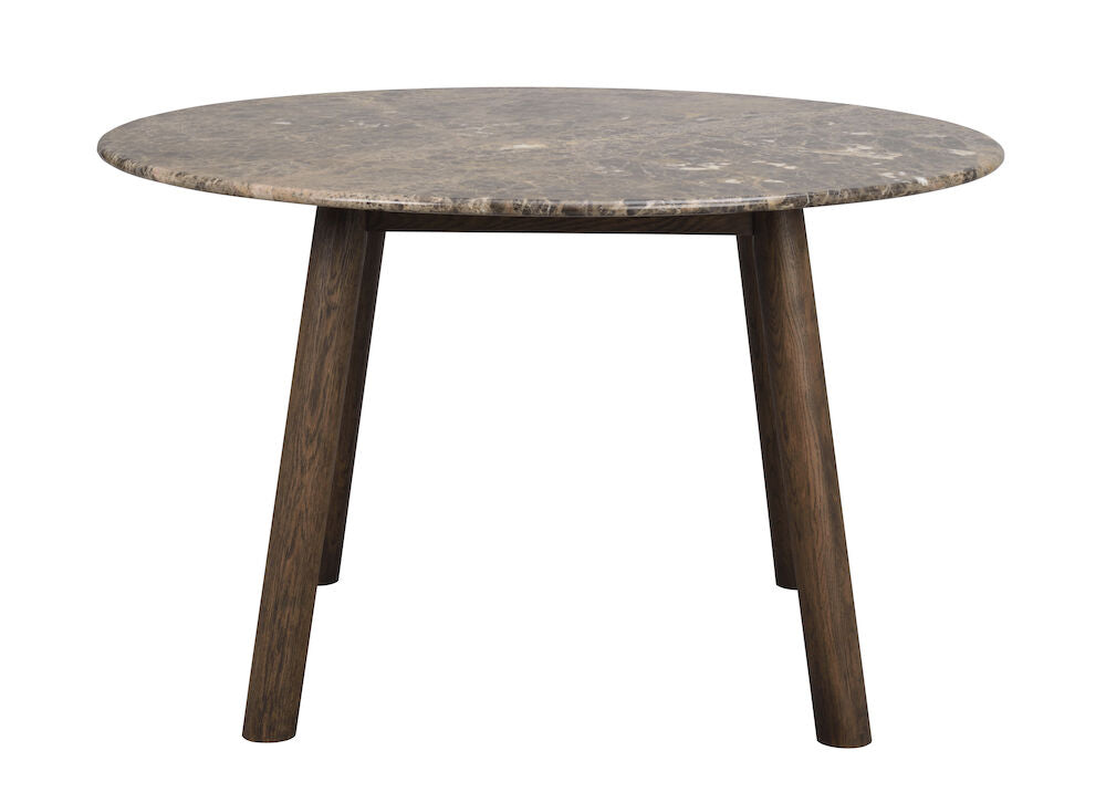ROWICO Taransay spisebord rund brun marmor og brun eg Ø125