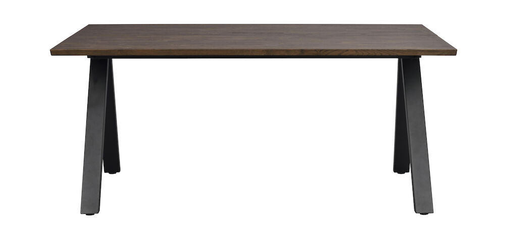 ROWICO Carradale spisebord m. udtræk brun eg og sort metal 170x100