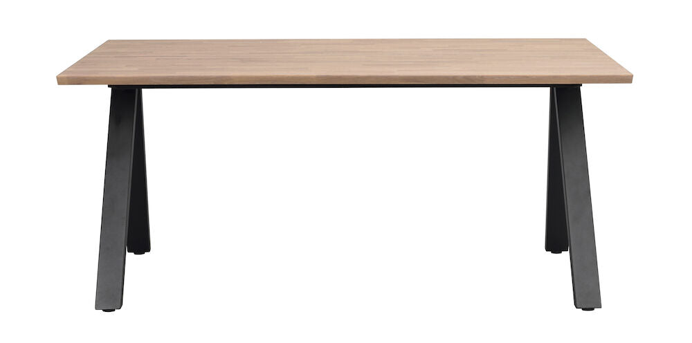 ROWICO Carradale spisebord m. udtræk natur eg og sort metal 170x100