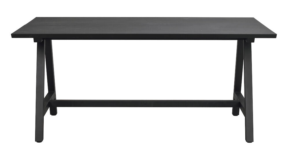 ROWICO Carradale spisebord m. udtræk sort eg og sort metal 170x100