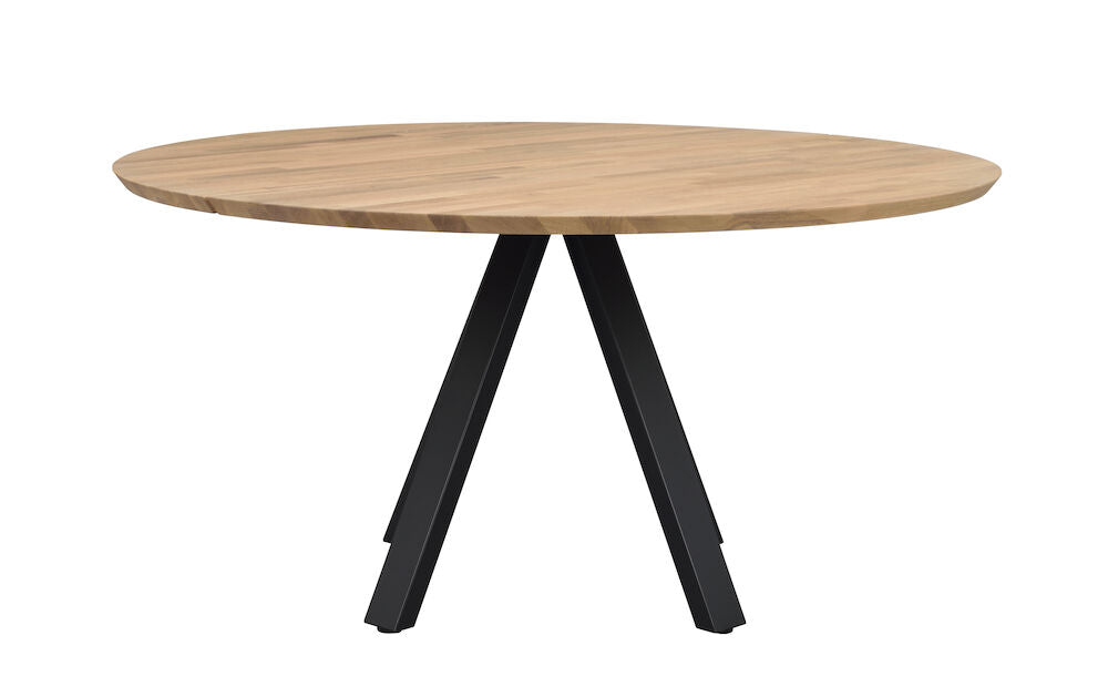 Produktbillede af ROWICO Carradale spisebord rund natur eg og sort metal Ø150 i premium kvalitet