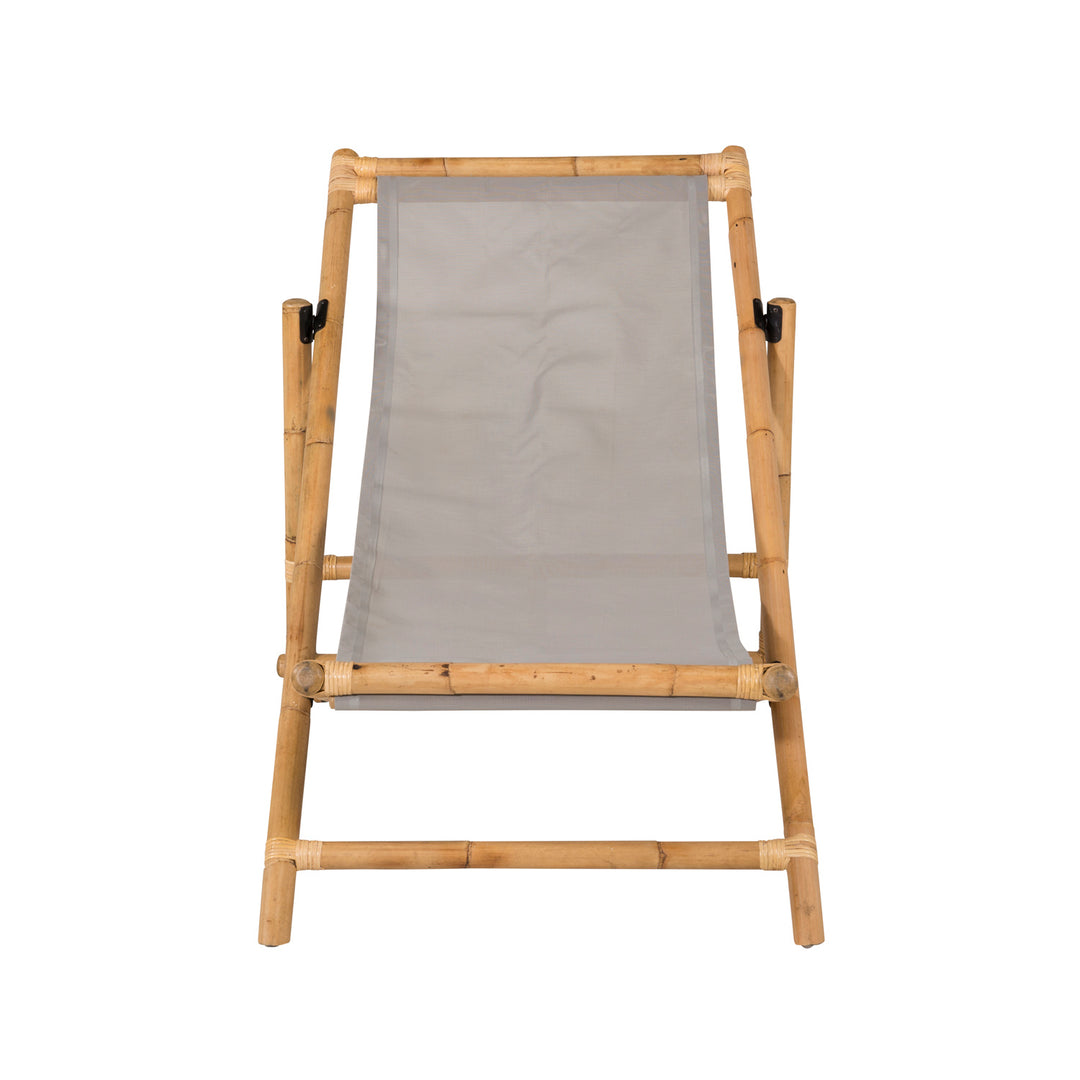 VENTURE DESIGN Cane liggestol foldbar grå polyester og natur bambus
