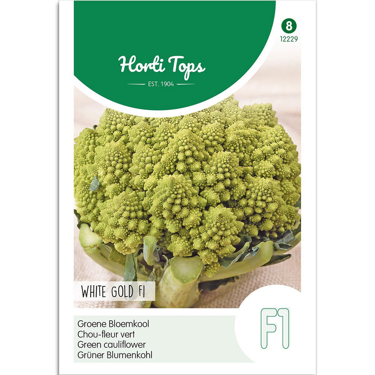 Produktbillede af Romanesco blomkål frø White Gold F1 Horti Tops på tilbud i høj kvalitet