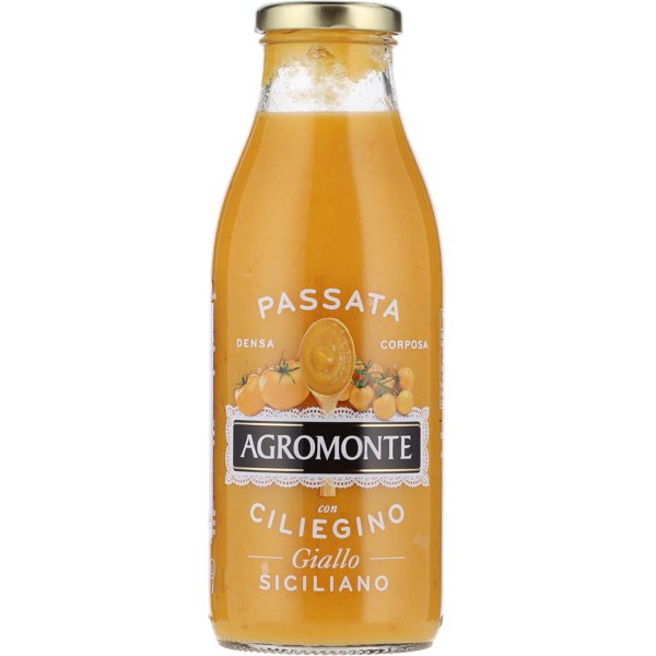 Produktbillede af Agromonte Passata Gul Tomat 520g på tilbud i premium kvalitet