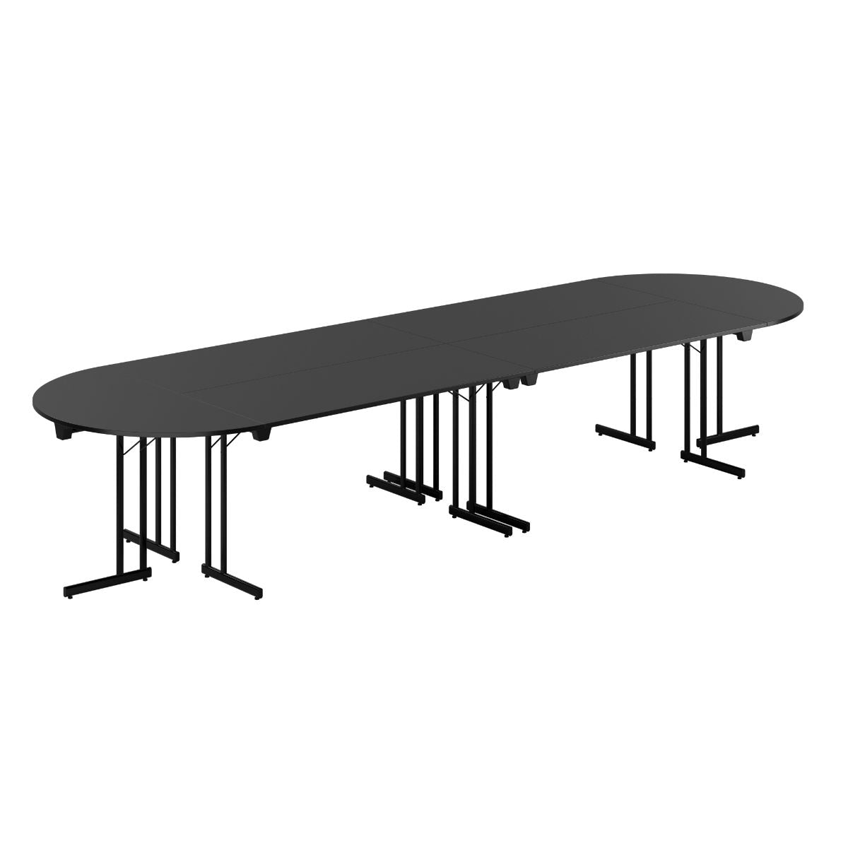 Produktbillede af Konferencebord 400x120cm Sammenklappeligt bord Sort sort på tilbud