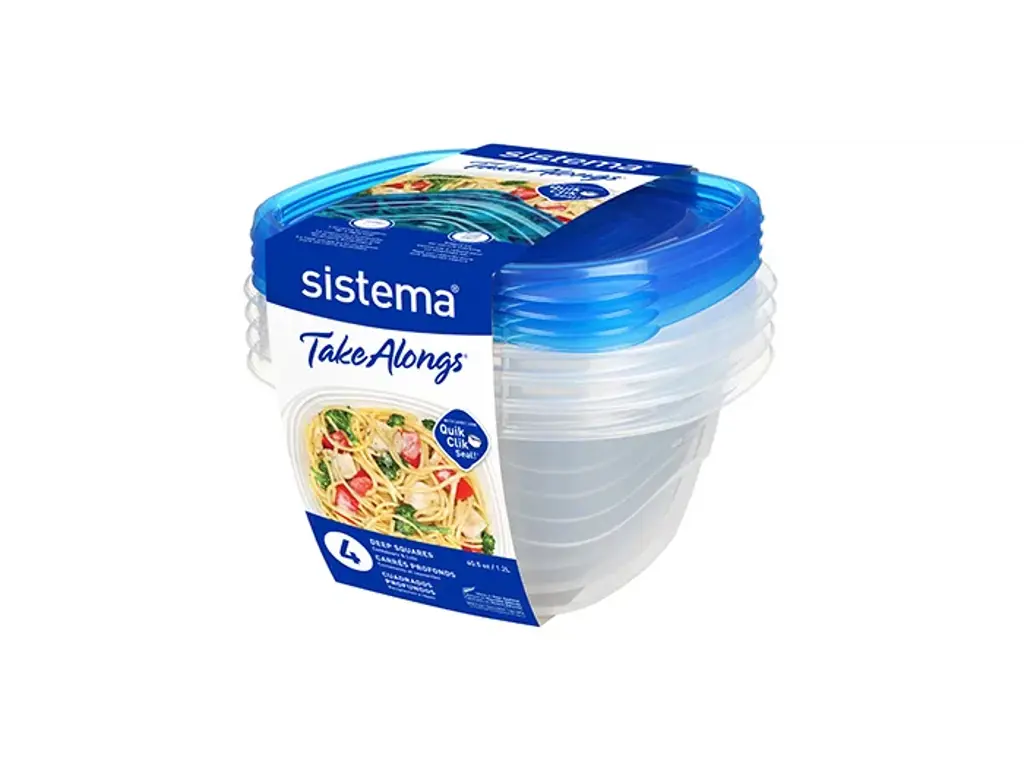 Produktbillede af Sistema Deep Square 4 Pack 1,2l i premium kvalitet