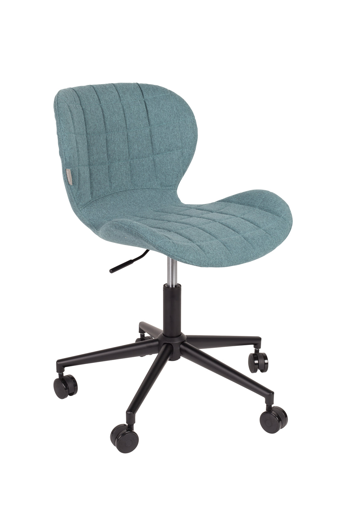 ZUIVER OMG kontorstol højdejusterbar m. hjul blå polyester og sort metal