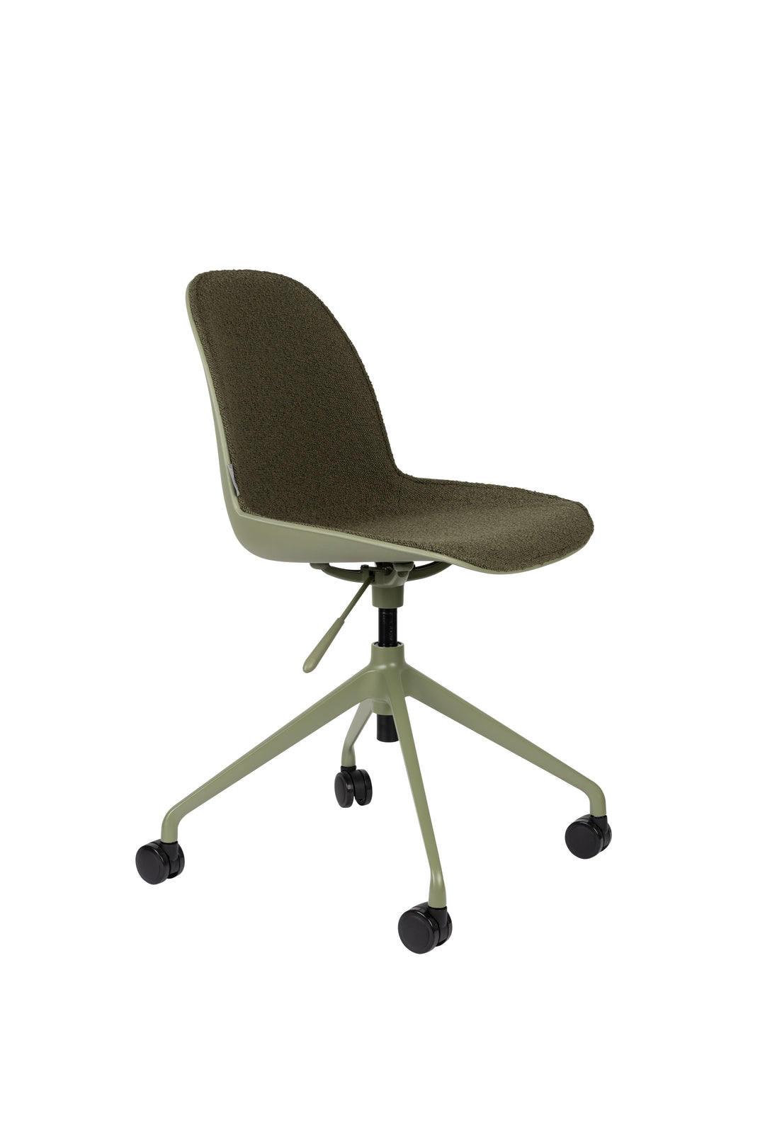 ZUIVER Albert Kuip kontorstol m. hjul grøn polyester og grøn aluminium