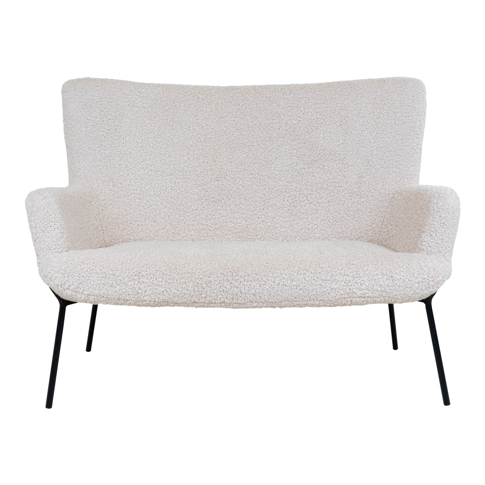 Produktbillede af House Nordic Glasgow Sofa hvid kunstig lammeskind med sorte ben 128 i premium kvalitet
