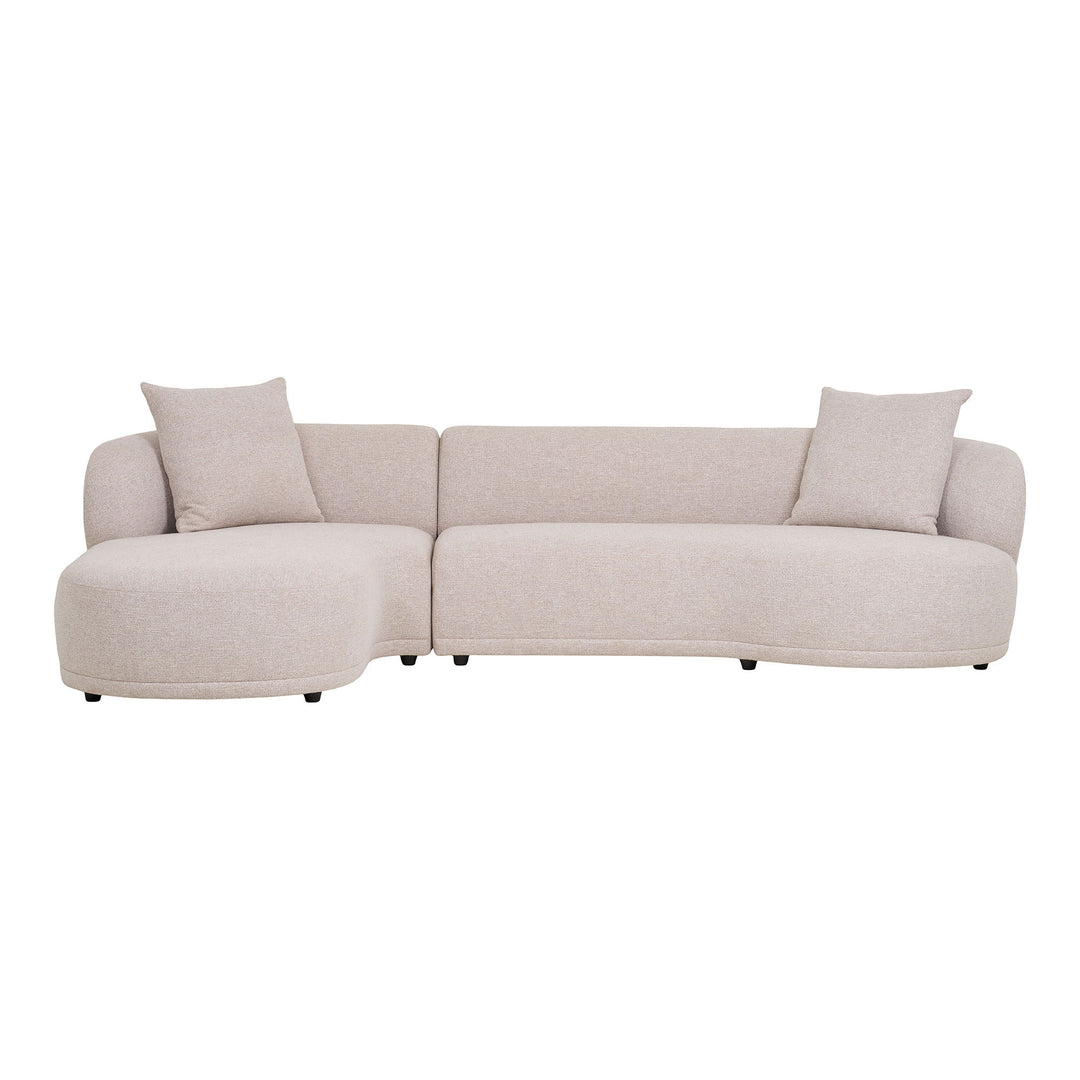 Produktbillede af HOUSE NORDIC  Kingston sofa m. venstre chaiselong og 2 puder natur polyester/aktryl i premium kvalitet