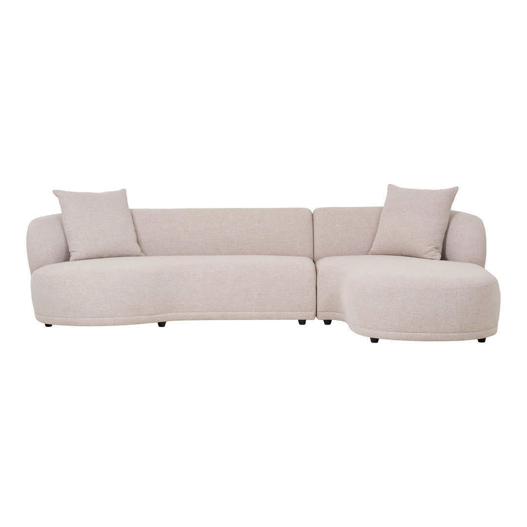 Produktbillede af HOUSE NORDIC Kingston sofa m. højre chaiselong og 2 puder natur polyester/aktryl i premium kvalitet
