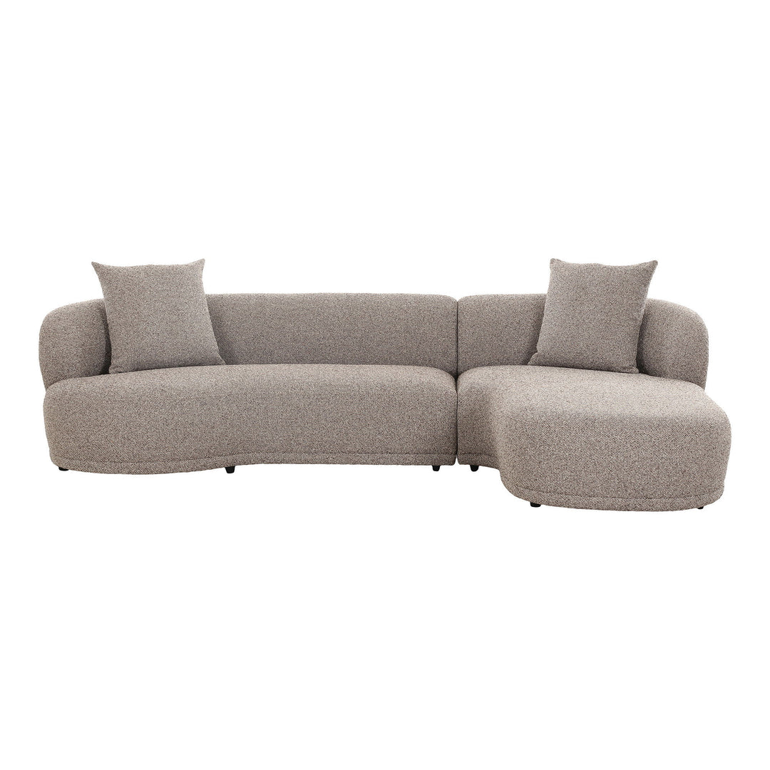 Produktbillede af HOUSE NORDIC Kingston sofa m. højre chaiselong og 2 puder brun polyester i premium kvalitet
