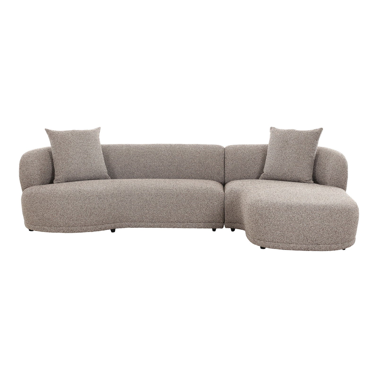 Produktbillede af HOUSE NORDIC Kingston sofa m. højre chaiselong og 2 puder brun polyester i premium kvalitet