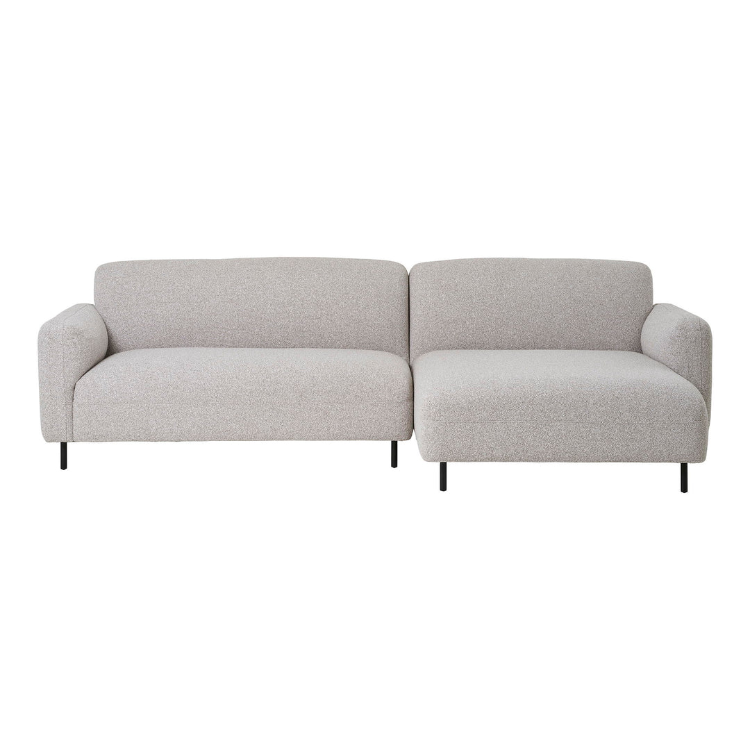 Produktbillede af HOUSE NORDIC Salvador loungesofa m. højre chaiselong lysegrå bouclé polyester stof og sort i premium kvalitet