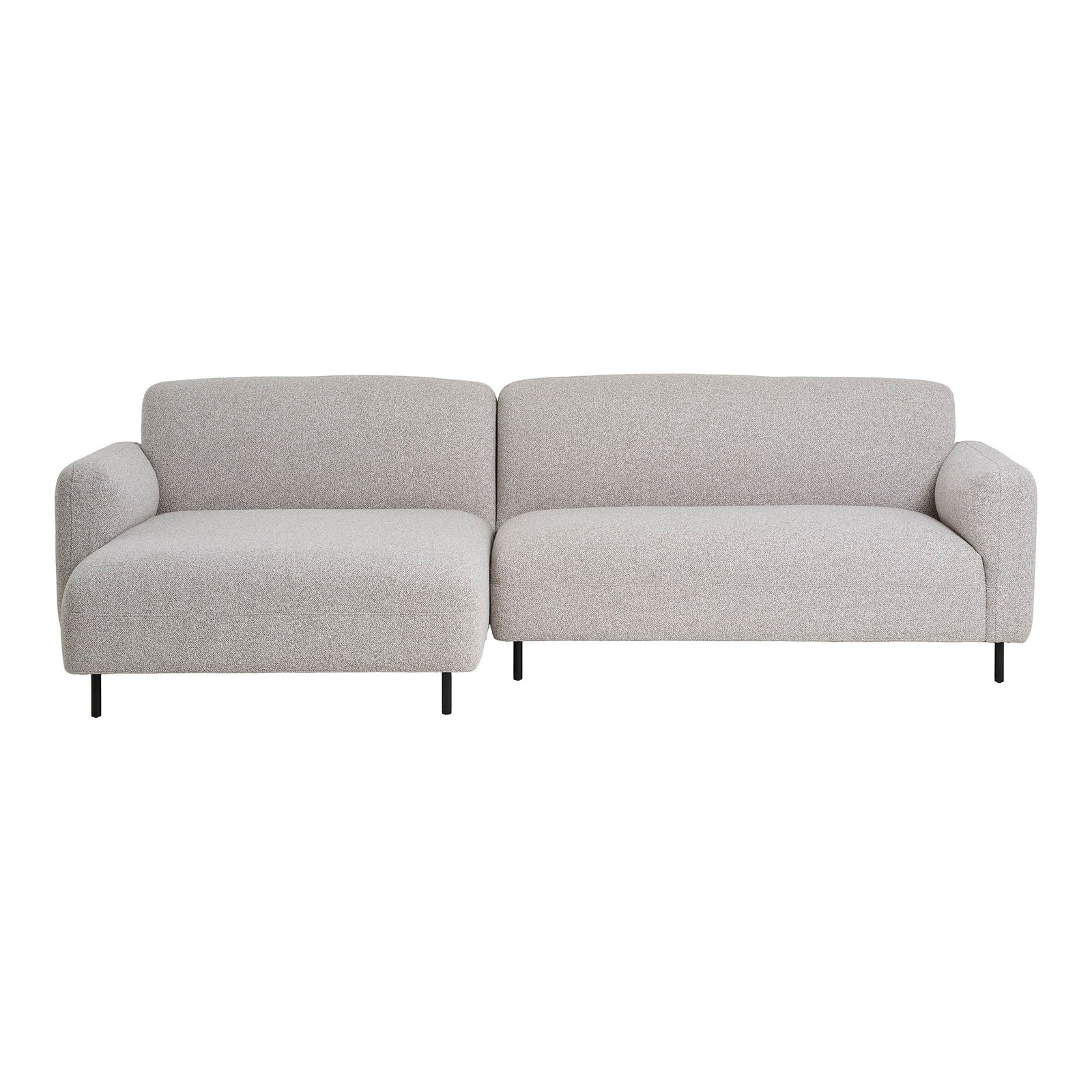 Produktbillede af HOUSE NORDIC Salvador loungesofa m. venstre chaiselong lysegrå bouclé polyester stof og sort i premium kvalitet