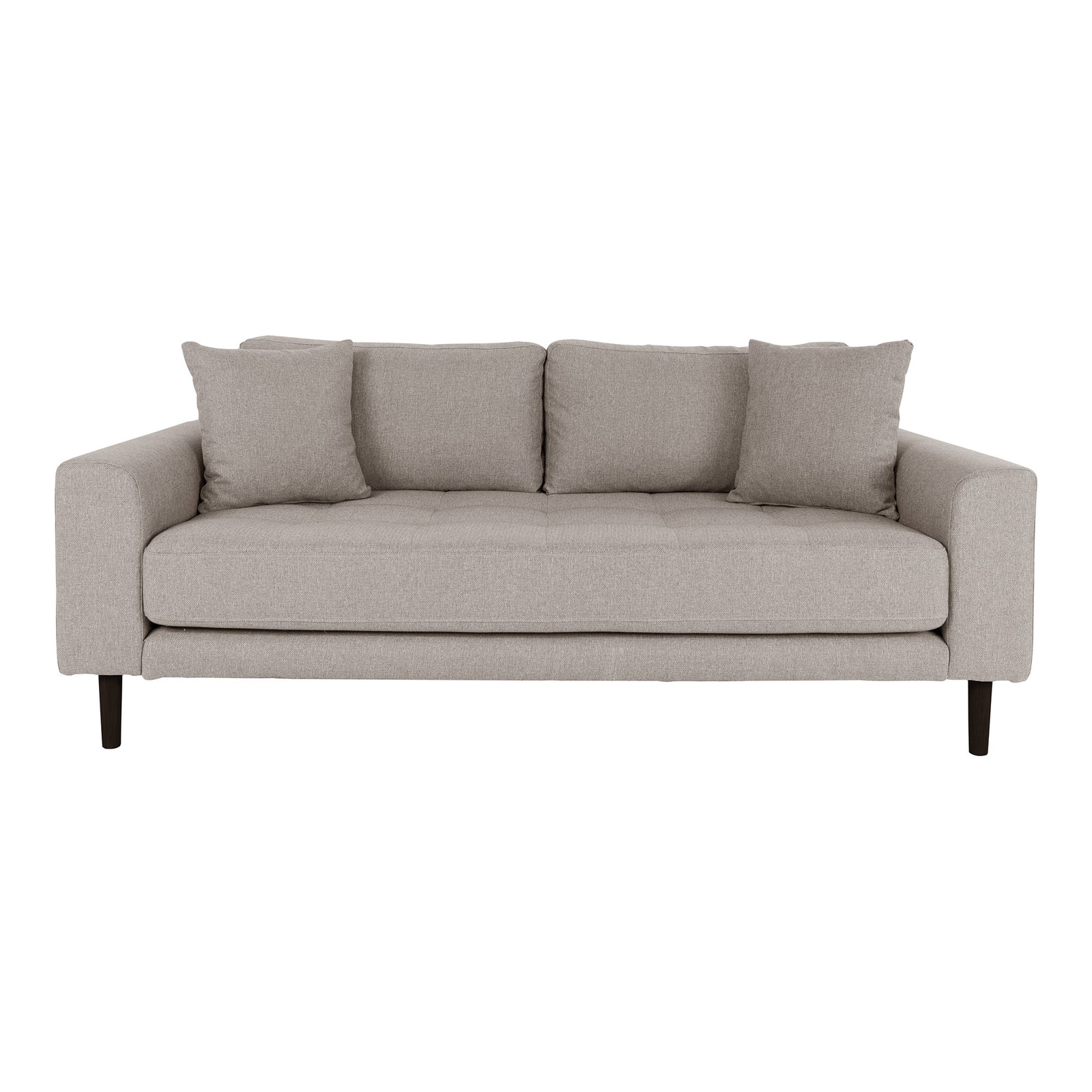 Produktbillede af HOUSE NORDIC Lido 2,5 pers. sofa m. 2 puder stone polyester og sort træ i premium kvalitet