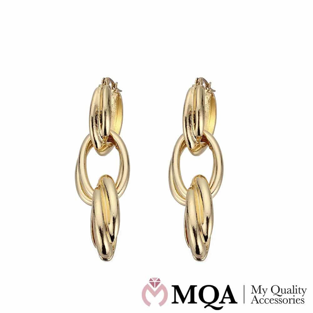 Produktbillede af Øreringe med lang kæde på tilbud