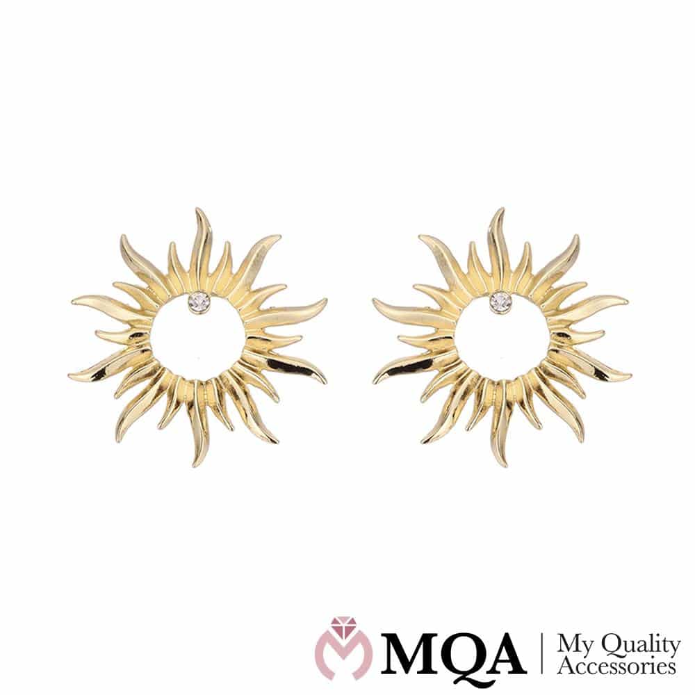 Produktbillede af Køb Ørestikker med stor sol og lille klar sten på tilbud