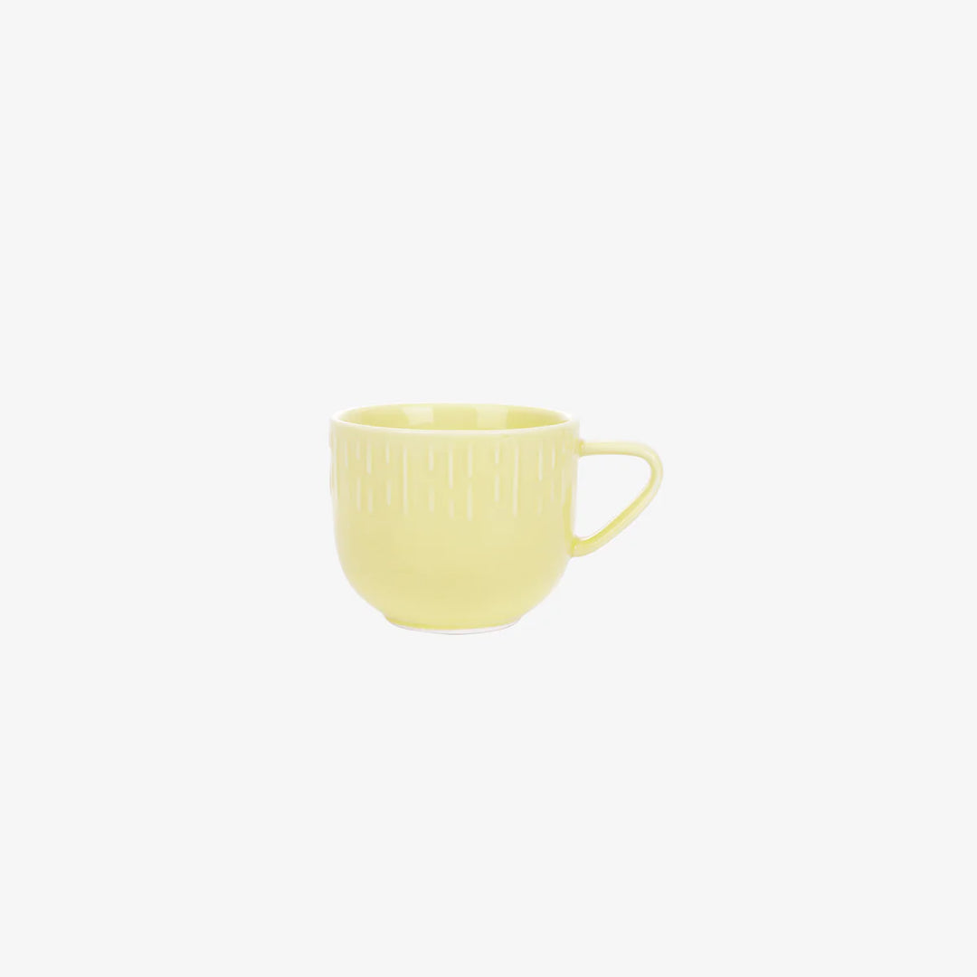 Produktbillede af Aida Confetti Kaffekop m/relief Porcelæn 20 cl Lemon i premium kvalitet