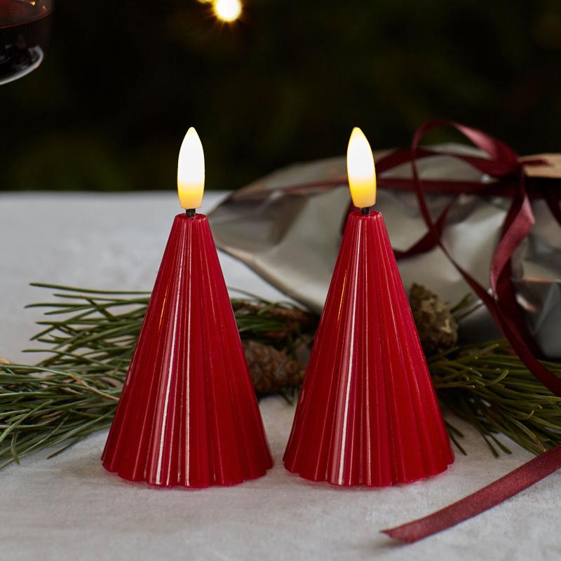 Produktbillede af Sirius Laura Lak Juletræ 2 pak Rød Ø5,7 x H8 cm i premium kvalitet