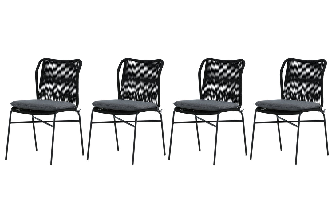 Produktbillede af VENTURE DESIGN Julian havestol m. grå hynde sort reb og stål i premium kvalitet