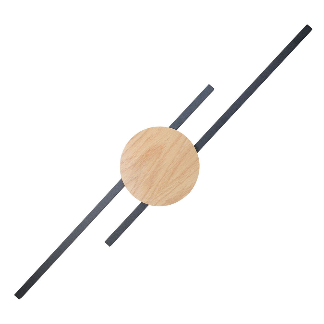 TK Java 2 LED væglampe natur egefinér og sort metal