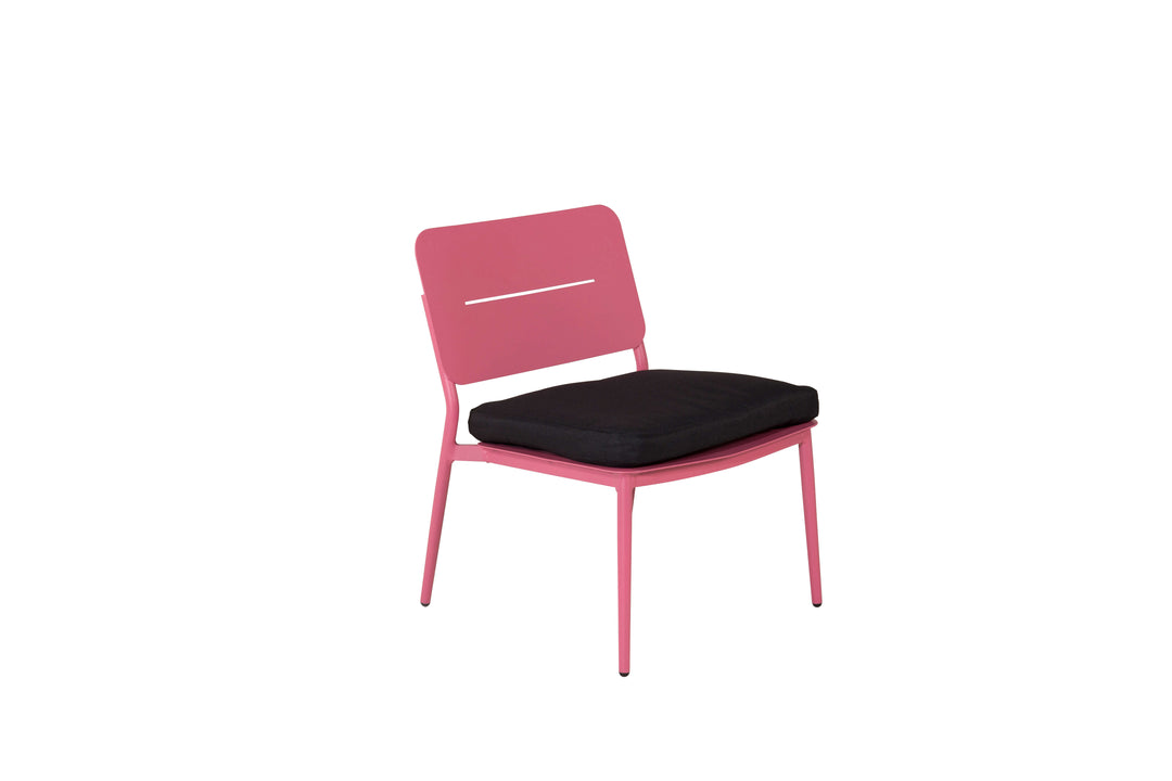 VENTURE DESIGN Lina loungestol m. hynde sort polyester og pink stål