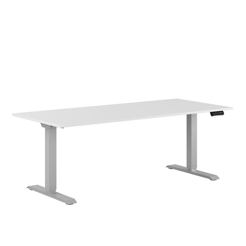 Produktbillede af Premium Hæve/Sænkebord m/2 motorer 180x80cm Hvid-grå på tilbud