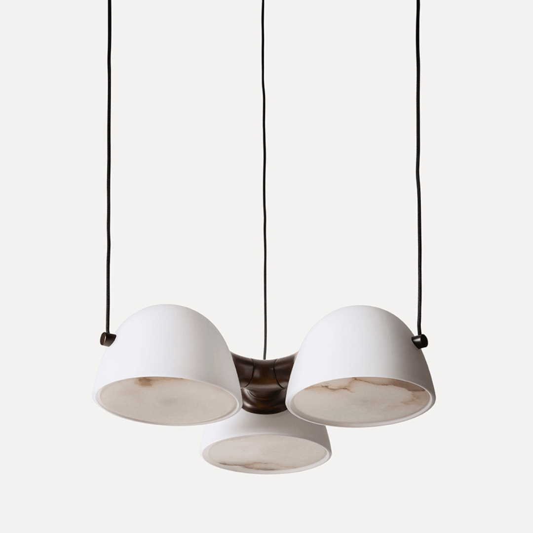 Produktbillede af FUSE pendel Opal glas og sten Made By Hand i premium kvalitet