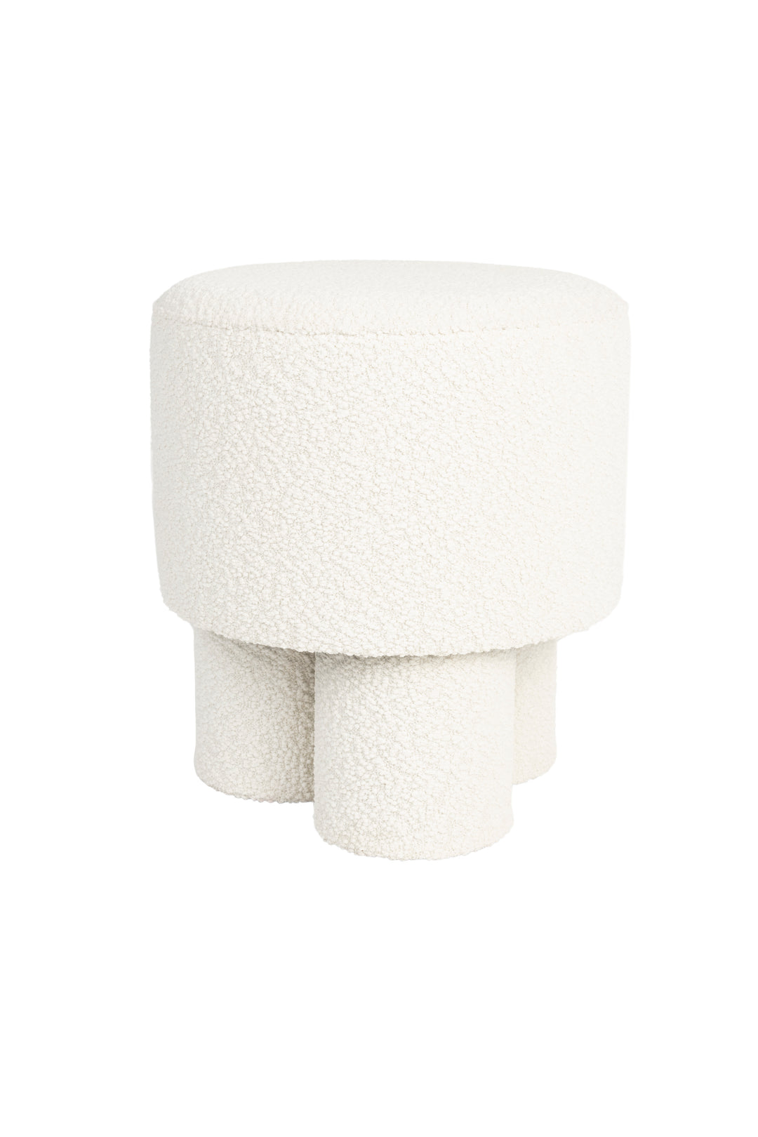 WHITE LABEL LIVING Marcos skammel rund hvid polyester Ø40