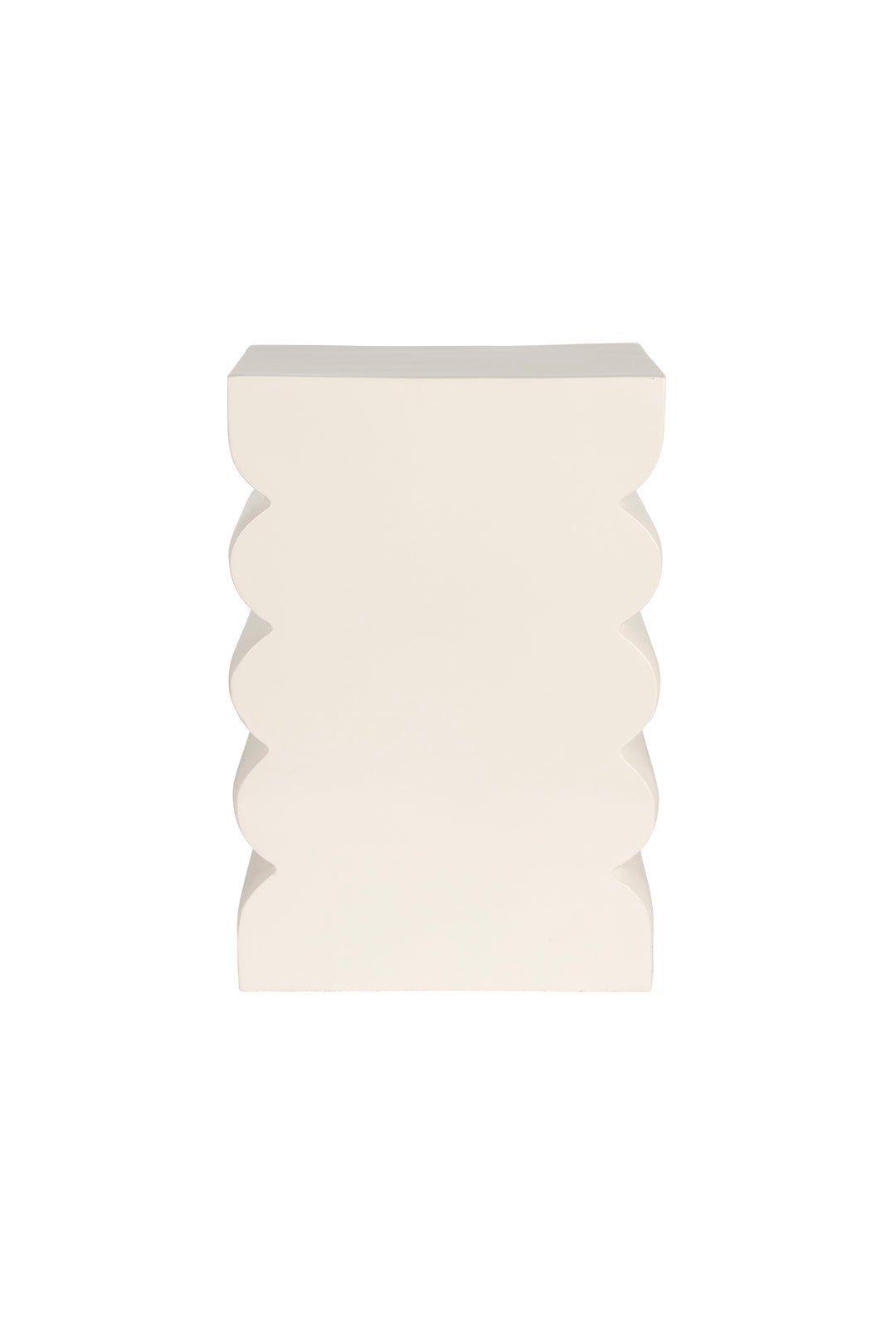 ZUIVER Curves skammel rektangulær blank beige aluminium 21x30