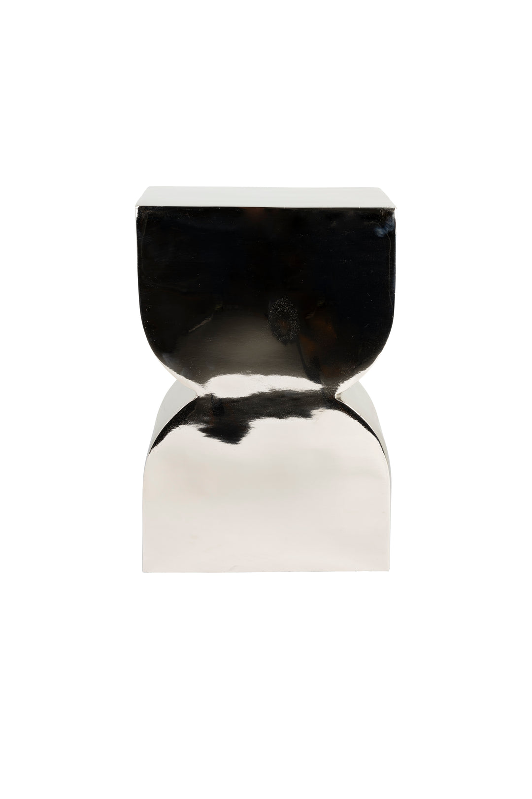 ZUIVER Cones skammel rektangulær blank sølv aluminium 21x30