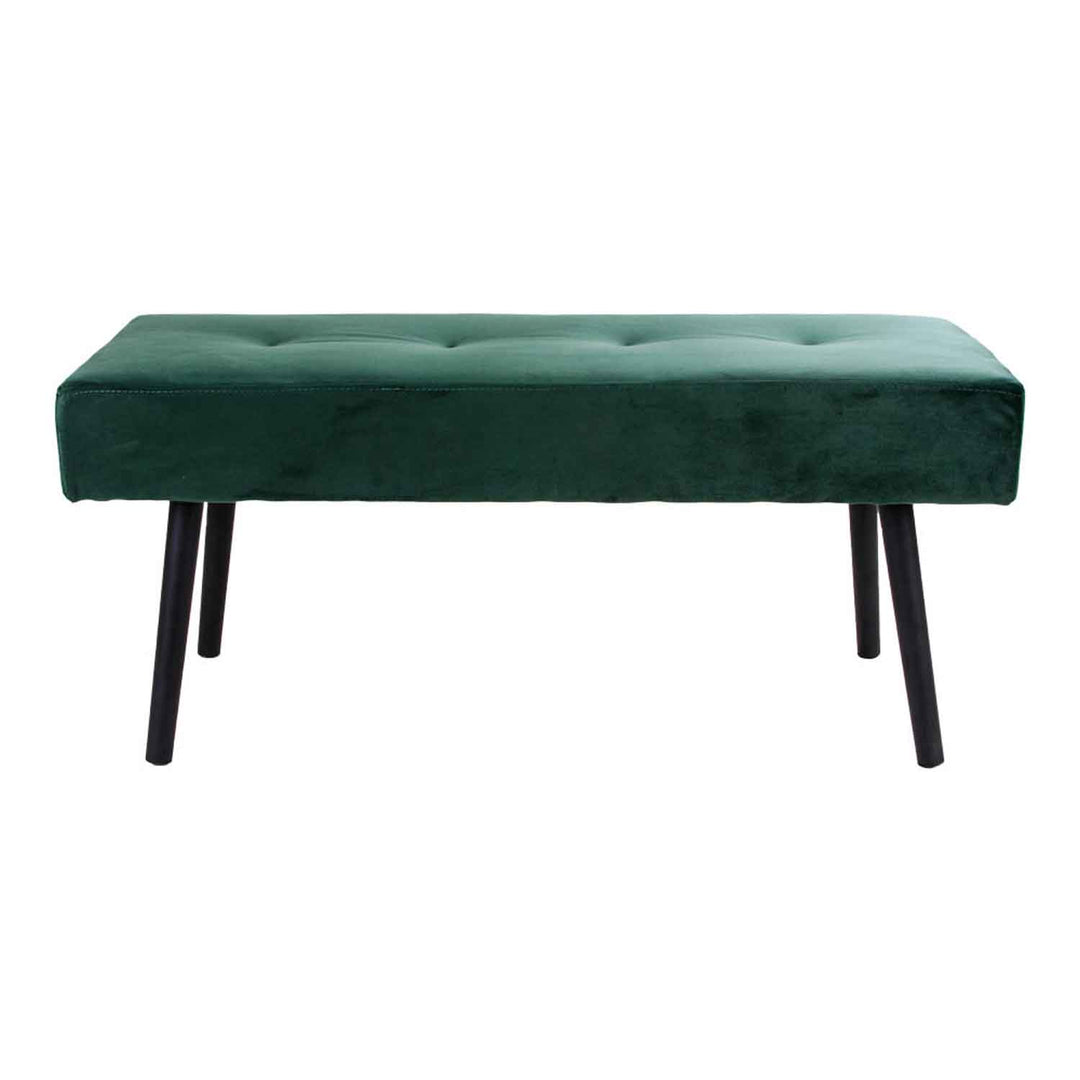 HOUSE NORDIC Skiby bænk grøn velour/sort metal